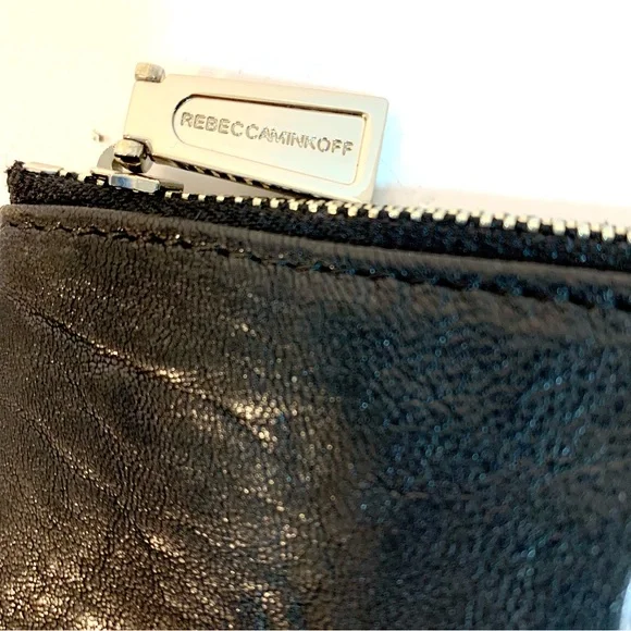 REBECCA MINKOFF Black Leather "Benjamins" Zippered Pouch Wallet - Picture 4 of 6